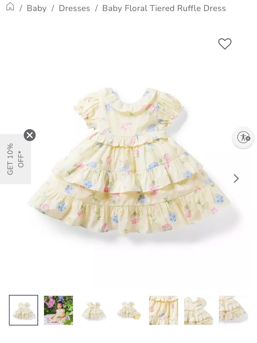 Janie and Jack Yellow Floral Ruffle Dress with Pink and Blue Blooms - Picture 2 of 9